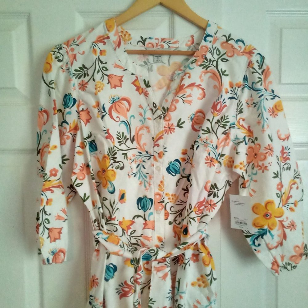 Floral Cotton Shirt Dress